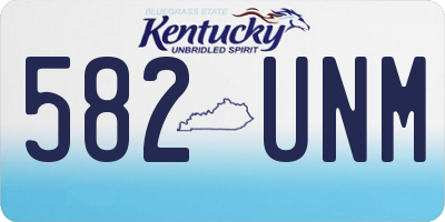 KY license plate 582UNM