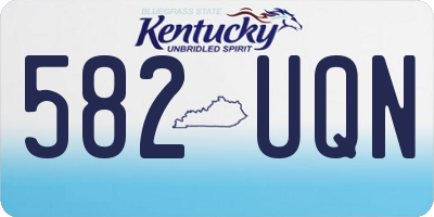KY license plate 582UQN