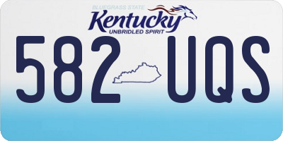 KY license plate 582UQS