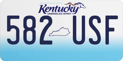 KY license plate 582USF