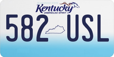 KY license plate 582USL