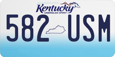 KY license plate 582USM