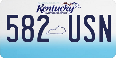 KY license plate 582USN