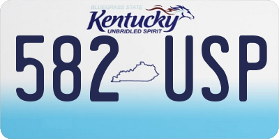 KY license plate 582USP