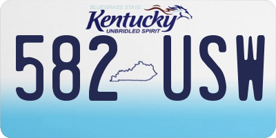 KY license plate 582USW