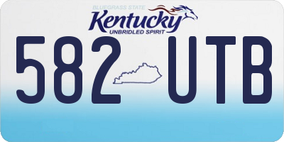 KY license plate 582UTB