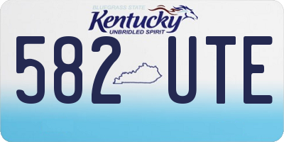KY license plate 582UTE