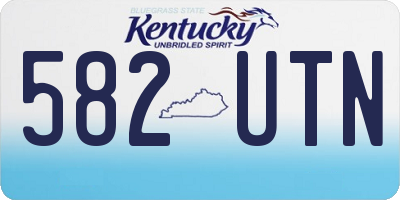 KY license plate 582UTN