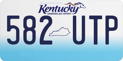 KY license plate 582UTP