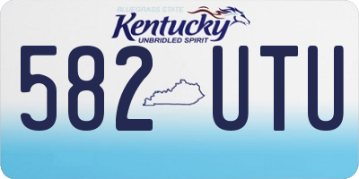 KY license plate 582UTU