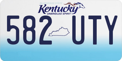 KY license plate 582UTY