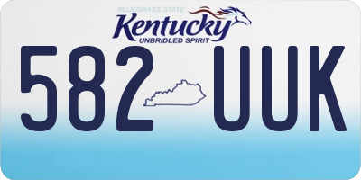 KY license plate 582UUK