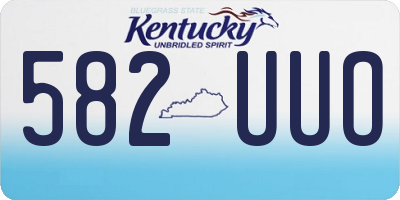 KY license plate 582UUO