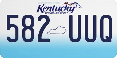 KY license plate 582UUQ