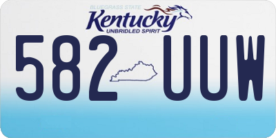 KY license plate 582UUW
