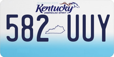 KY license plate 582UUY