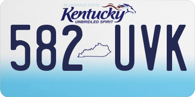KY license plate 582UVK