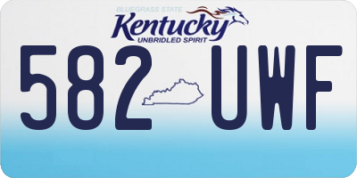 KY license plate 582UWF