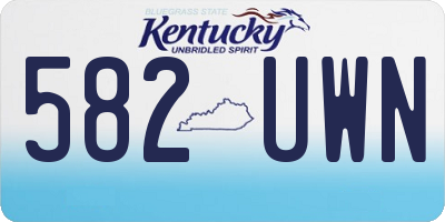 KY license plate 582UWN