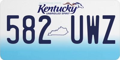 KY license plate 582UWZ