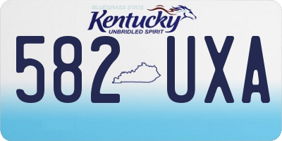 KY license plate 582UXA