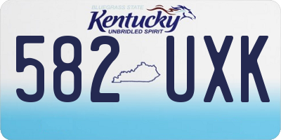 KY license plate 582UXK