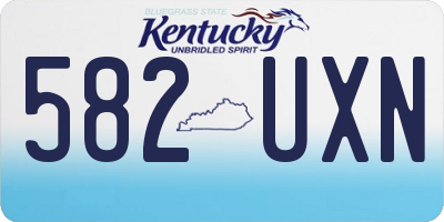 KY license plate 582UXN