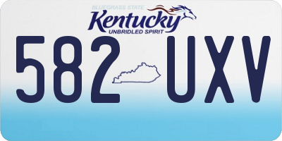 KY license plate 582UXV