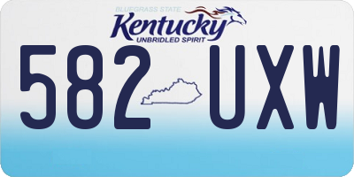 KY license plate 582UXW