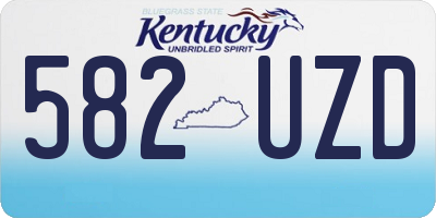 KY license plate 582UZD