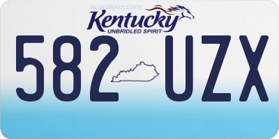 KY license plate 582UZX