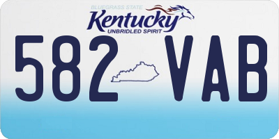KY license plate 582VAB