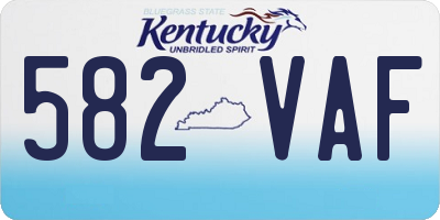 KY license plate 582VAF
