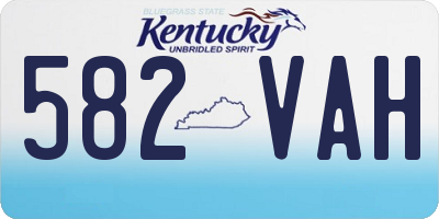 KY license plate 582VAH