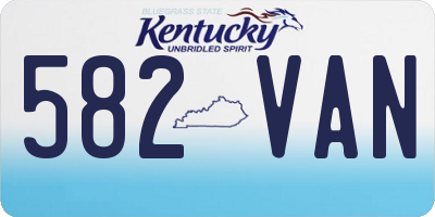 KY license plate 582VAN