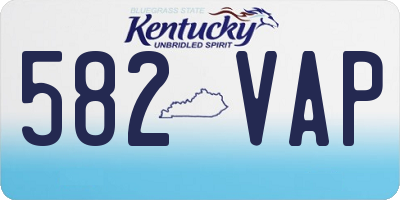 KY license plate 582VAP