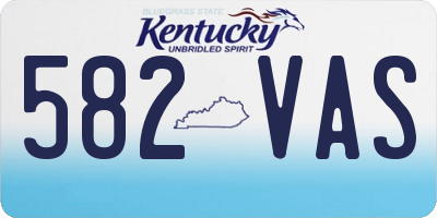 KY license plate 582VAS