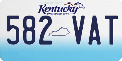 KY license plate 582VAT