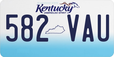 KY license plate 582VAU