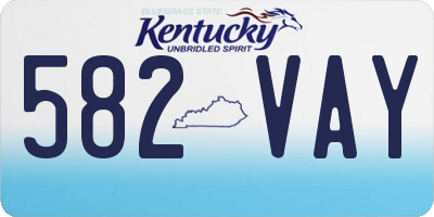 KY license plate 582VAY