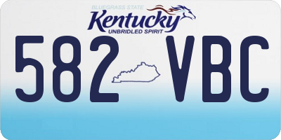 KY license plate 582VBC