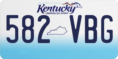 KY license plate 582VBG