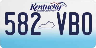 KY license plate 582VBO
