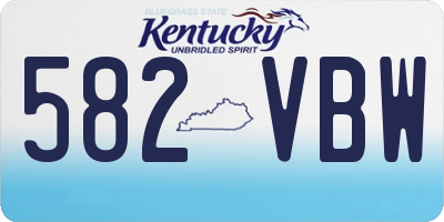 KY license plate 582VBW