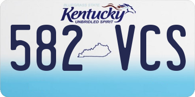 KY license plate 582VCS