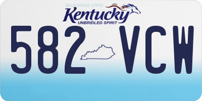 KY license plate 582VCW