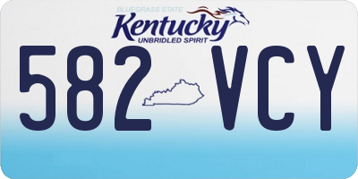 KY license plate 582VCY