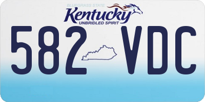 KY license plate 582VDC
