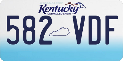 KY license plate 582VDF