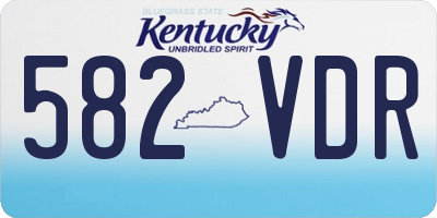 KY license plate 582VDR